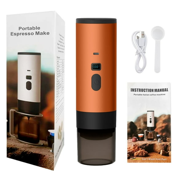 72W Portable USB Rechargeable Coffee Maker Machine with 90ml Water Reservoir for Ground and
