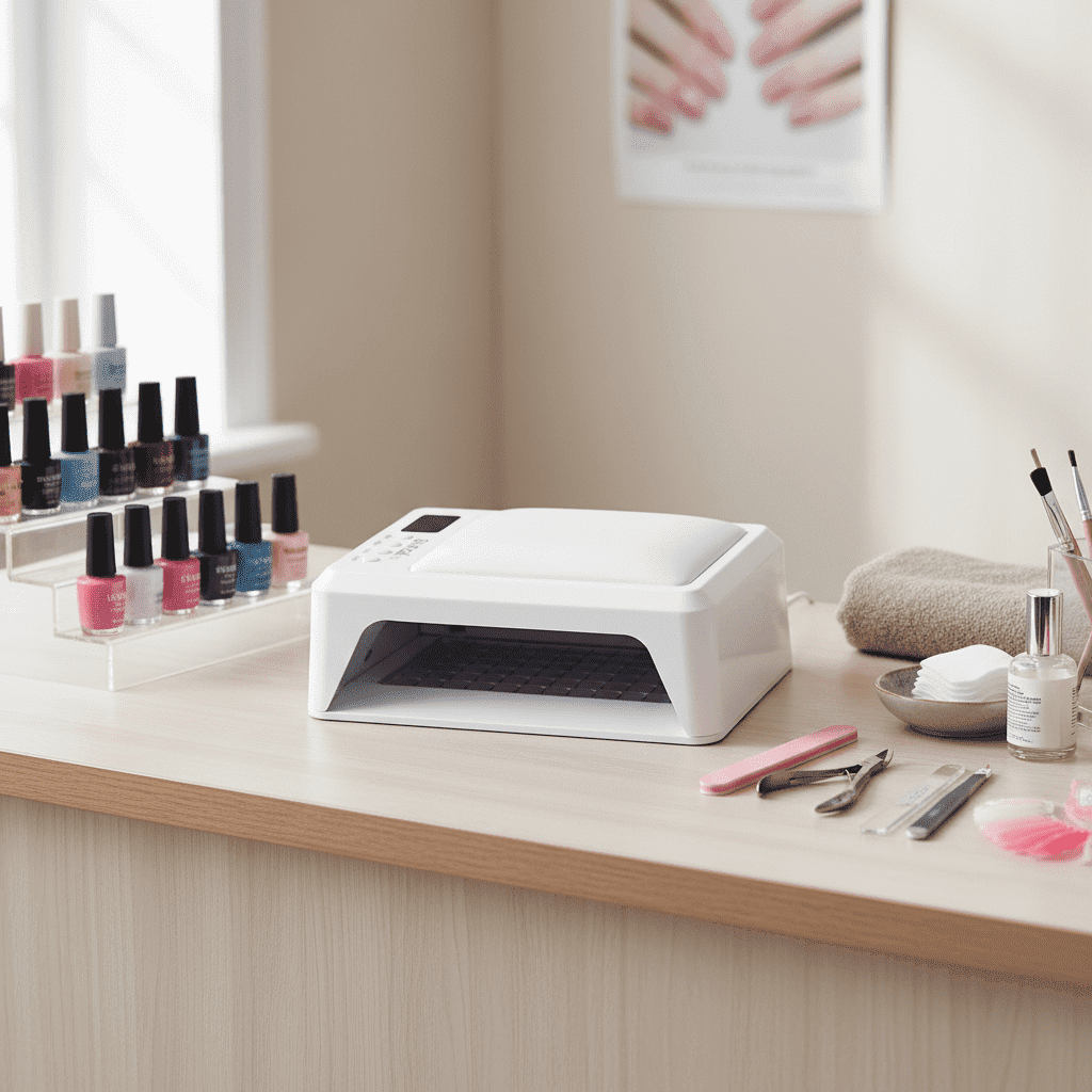 72W Professional Nail Lamp with 60 LED Beads - Dual-Spectrum UV/LED Fast Curing for Gel Polish - Infrared Sensor Hands-Free Operation - 4 Timer Settings for Salon Home Use