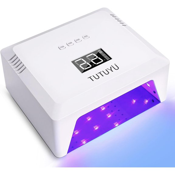 72W UV LED Nail Lap,Copact Design Dryer for Gel Polish with 4 Tiers,Auto Sensor,Dual Wavelength & agnetic Reflective Botto,Professional Light Hoe Salon