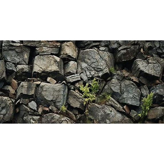 72X24IN Stone Aquarium Background, Rock Fish Tank Background, Natural Rocky Glass Terrarium Background with 8 EVA Double-Sided Tape
