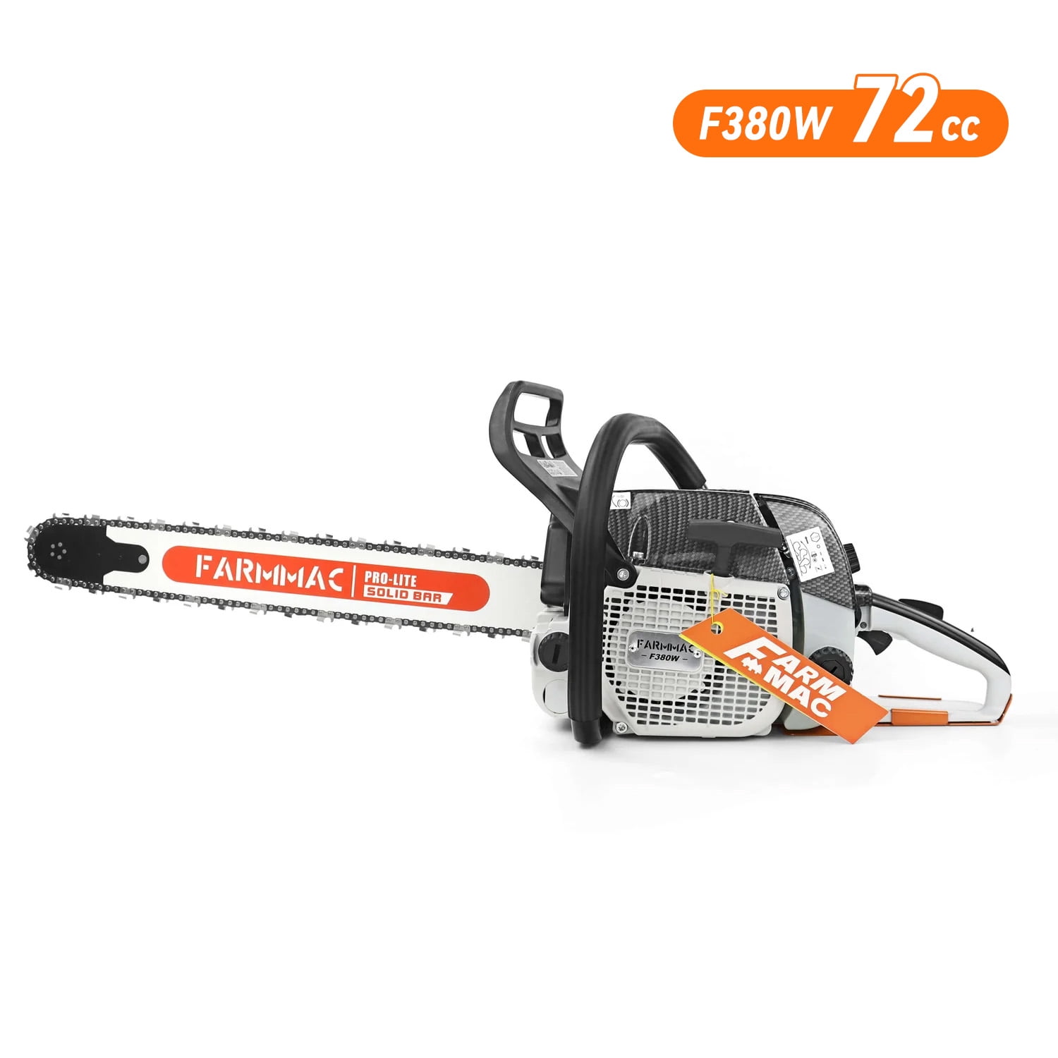 72cc Gas Chainsaw with 25 Inch Alloy Solid Bar, 2-Cycle Gasoline Power Chain Saws, 3.6KW 4.8HP for Professional Logging Work, Power Chain Saw All Parts Compatible with MS381 MS380 038