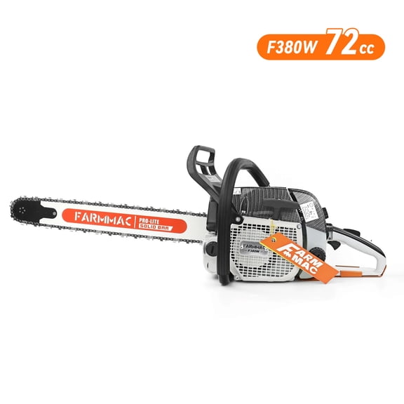 72cc Gas Chainsaw with 25 Inch Alloy Solid Bar, 2-Cycle Gasoline Power Chain Saws, 3.6KW 4.8HP for Professional Logging Work, Power Chain Saw All Parts Compatible with MS381 MS380 038