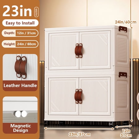 72cm Portable Closet Wardrobe, Foldable Clothes Organizer with Hanging Rod for Bedroom Use