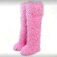 thumbnail image 1 of 72cm Women's Winter Fluffy Faux Mongolian Fur Knee High Snow Boots Warm Plush Furry Boots Outdoor Shoes Y2K, 1 of 2