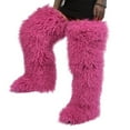thumbnail image 1 of 72cm Women's Winter Solid Color Fluffy Faux Mongolian Over-the-Knee Snow Boots Girls's Outdoor Plush Warm Furry Long Boots Big Size, 1 of 2
