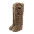 thumbnail image 1 of 72cm Women's Winter Solid Color Fluffy Faux Mongolian Over-the-Knee Snow Boots Girls's Outdoor Plush Warm Furry Long Boots Big Size, 1 of 2