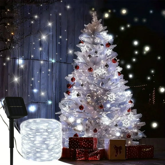 72ft 200 LED Solar String Lights Outdoor Waterproof Christmas Decoration Fairy Lights with 8 Modes for  Garden Patio Party, Cool White