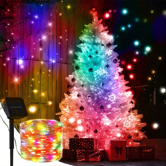 72ft 200 LED Solar String Lights Outdoor Waterproof Christmas Decoration Fairy Lights with 8 Modes for  Garden Patio Party, Multicolor