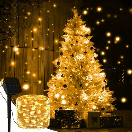 72ft 200 LED Solar String Lights Outdoor Waterproof Christmas Decoration Fairy Lights with 8 Modes for Garden Patio Party, Warm White