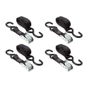 72in Black Motorcycle & ATV Cam Buckle Tie-down Strap Set - 4 Pack