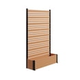 thumbnail image 1 of 72in H x 46in W x 13in L (1 Screen w/ Planter) Freestanding Enclo Florence Cedar Color Privacy Fence Screen with Planter Box, Outdoor Vinyl Privacy Screen Panel for Patio & Air Conditioner, EC18024, 1 of 10