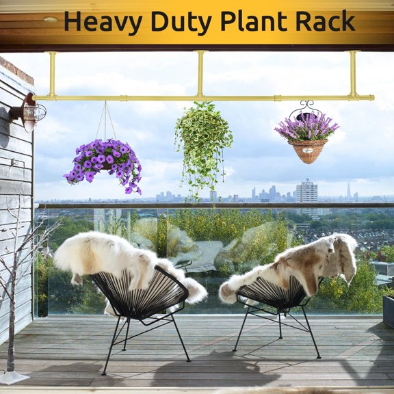 72inch Industrial Pipe Clothes Garment Rack Ceiling Mount For Hanging Rod Bar for Laundry Room Up to Max Load 135Lb