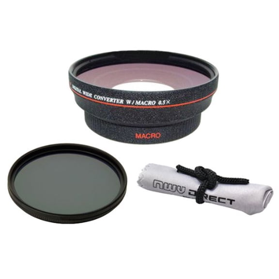 72mm 0.5x Super Wide Angle Lens With Macro (Wider Alternative To Panasonic AG-LW7208G) + 82mm Circular Polarizing Filter
