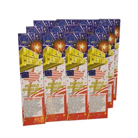 Wholesale Sparklers 72pc gold party sparklers, 7.5 in, 12 boxes of 6 sparklers for celebrations