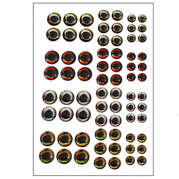 72pcs 4 Colors 3D/4D Fishing Lure Eyes Crafts Fly Tying Materials | Realistic Sticky Fish Eyes, Fishing Baits, Fly Tying Eyes, 6mm/8mm/10mm