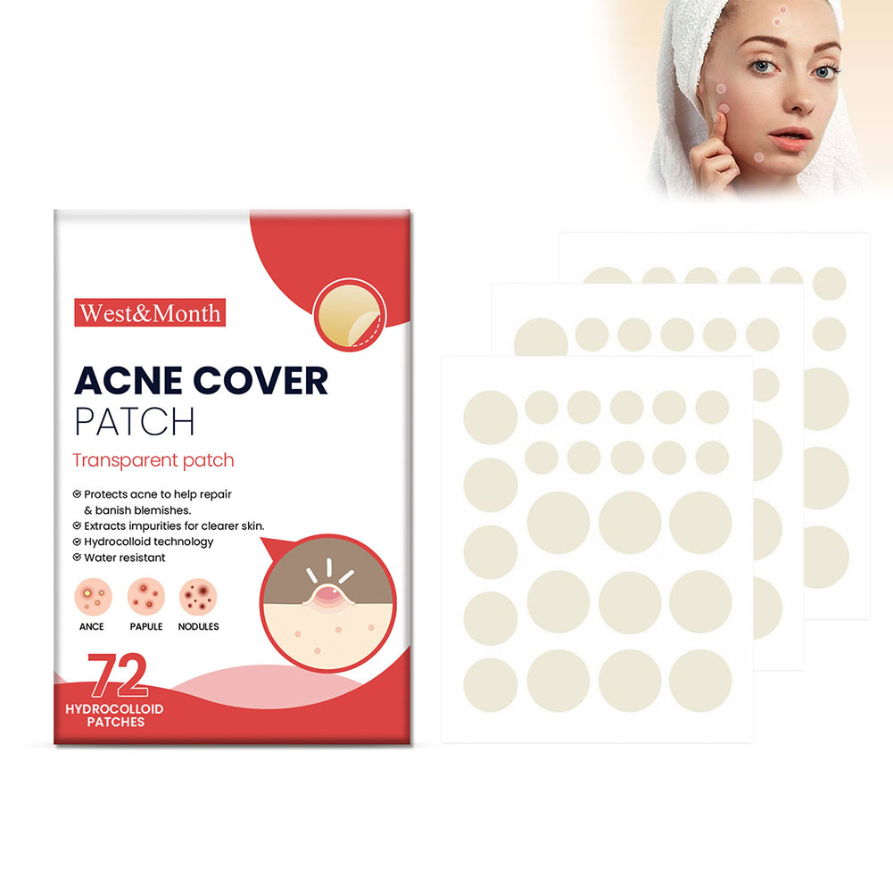 72pcs Acne Dots Pimple Stickers Fast Healing Blemish Cover Patches for Acne Blackheads Pimples