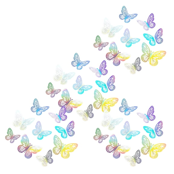 72pcs Artistic 3D Hollowout Butterfly Wall Sticker Decors for Weddings Party
