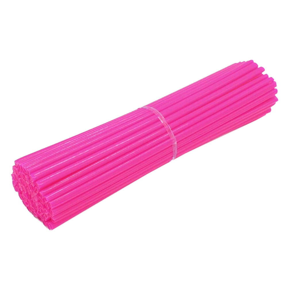 72pcs Bike Wheel Spoke Wraps Cover Motorcycle Tire Spoke Plastic Sleeves Bicycle Decoration, Pink