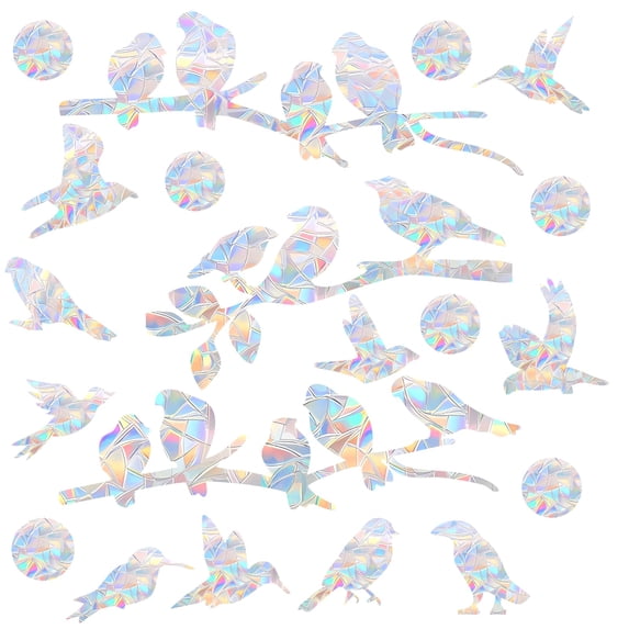 72pcs Birds Window Stickers From Hitting Windows Rainbow Sun Catcher No ...