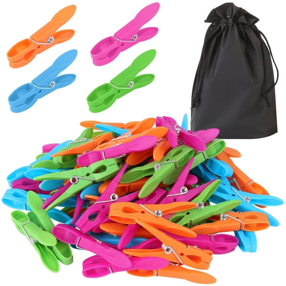 72pcs Colorful Plastic Clothespins, Windproof Clothes Pins, Clothes Drying Line Pegs