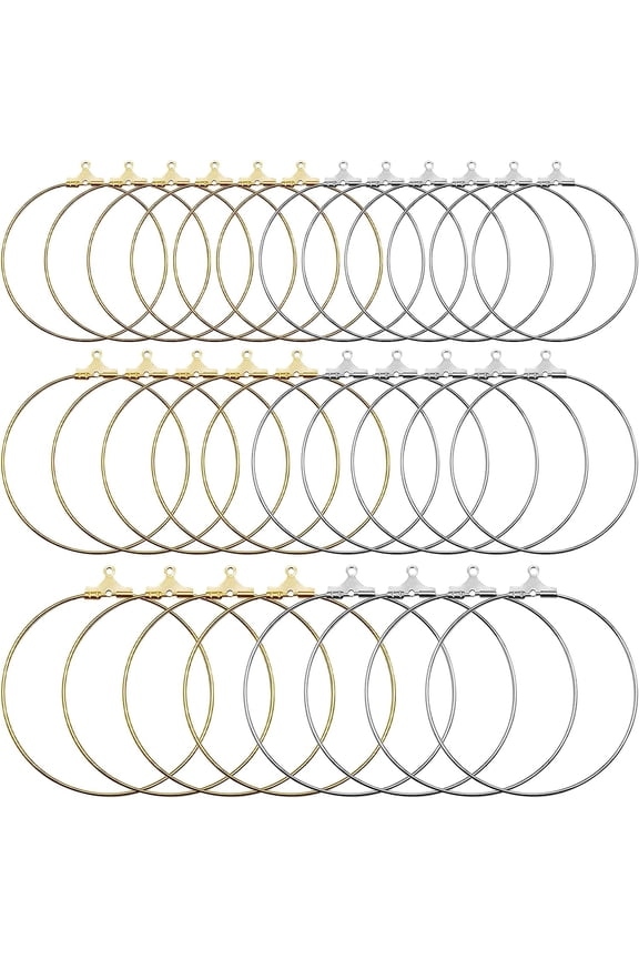 72pcs Earring Hoop for Jewelry Making Bulk Beading Hoop Earring Open Beading Earrings Round Beading Hoop Earring Finding Open Earring Beading Hoop Beading Earring Components (3 Sizes)