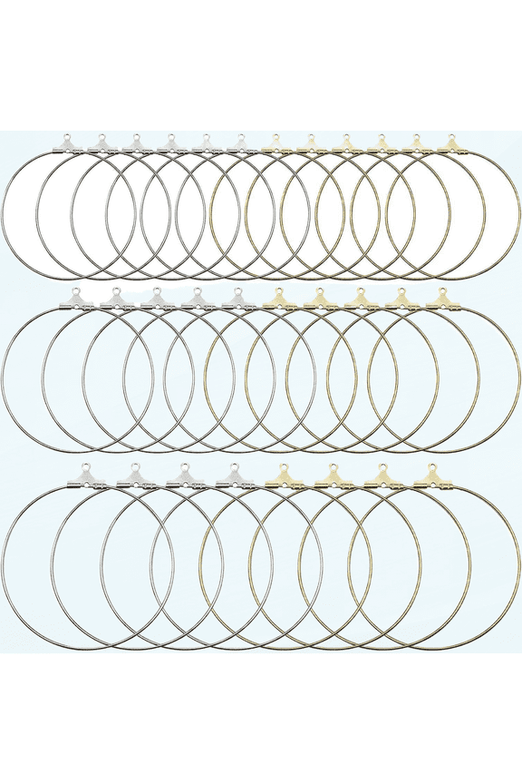 72pcs Earring Hoop for Jewelry Making Bulk Beading Hoop Earring Open Beading Earrings Round Beading Hoop Earring Finding Open Earring Beading Hoop Beading Earring Components (3 Sizes)
