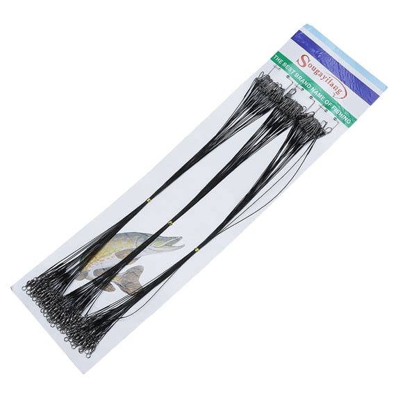 72pcs Steel Fishing Line Wire Trace Lures Leader (Black)
