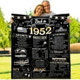 thumbnail image 1 of 72th Birthday Blanket Gift for Women or Men, 72 Years Old 1952 Anniversary Weeding Gift for Wife Husband Mom Dad, Back in 1952 Flannel Fleece Soft Throw Blanket, 1 of 6