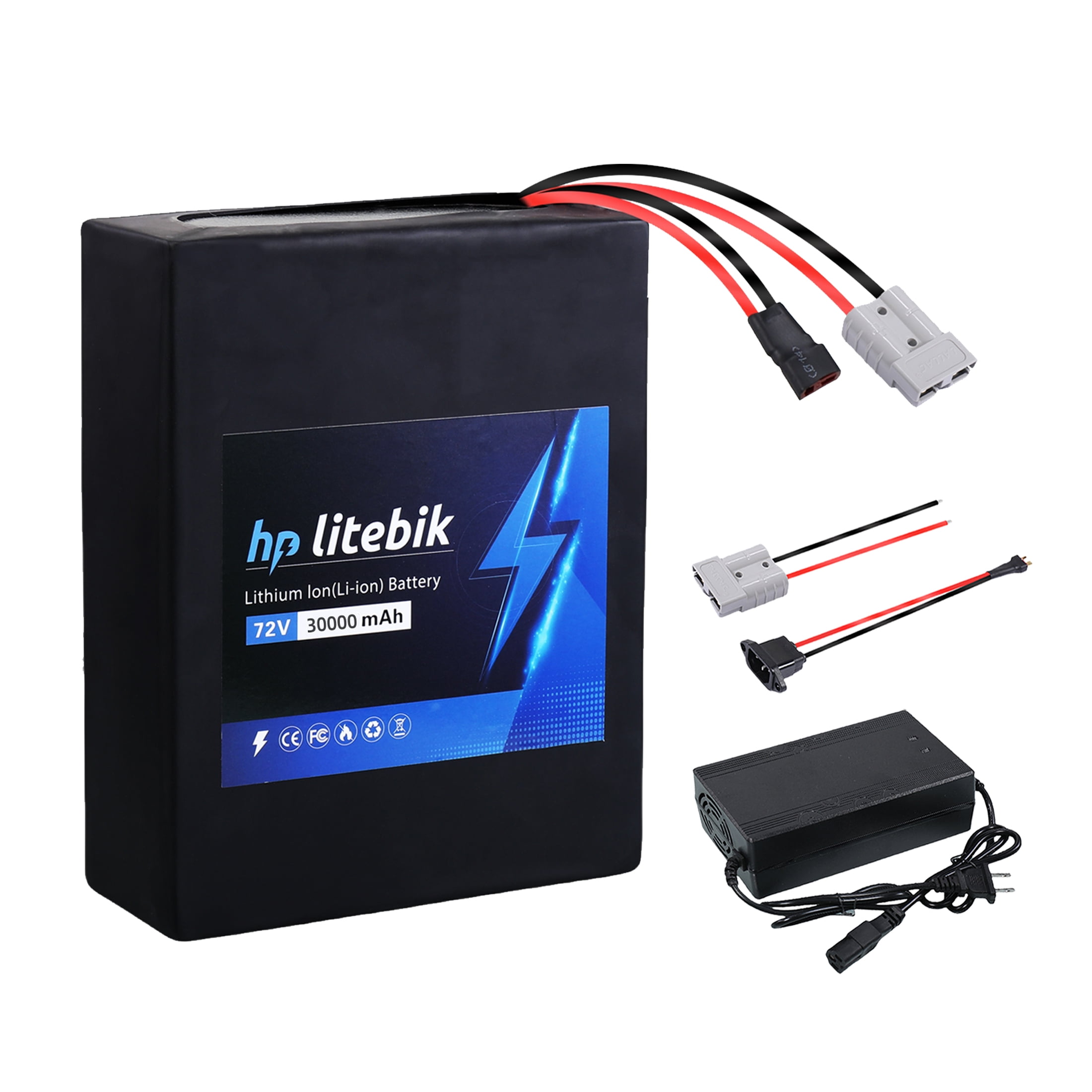 72v 30ah Ebike Battery Pack 72V Lithium Battery 3500W Bicycle Battery 5A Charger for Adult Electric Motors Golf Cart