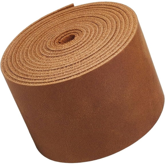 72x2 Inch Wide Top Grain Cowhide Tooling Leather Genuine Cow Leather Strap AB Grade Crazy Horse Leather String Real Leather Strip Flat Leather Material for Crafts Wrapping Sewing Camel DIY