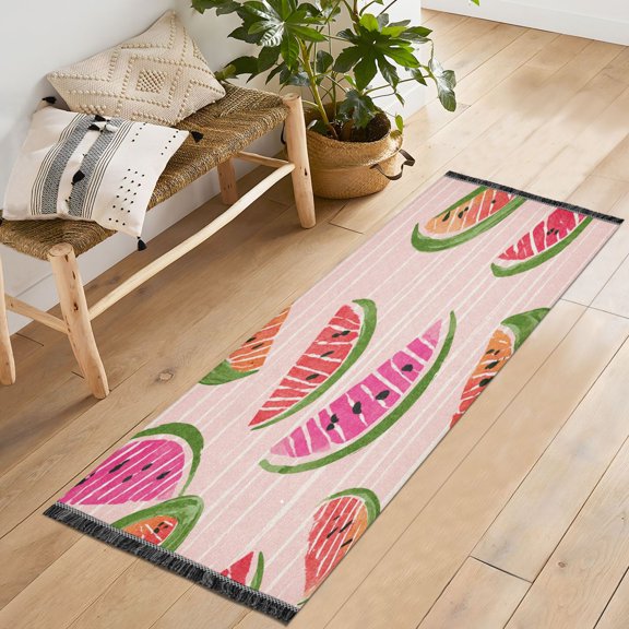 72x23.5 Runner Rug Non Slip Washable Sweet Melon Hush Soft Short Pile Bedroom Runner Carpet for Bedroom Hallway Entryway Kitchen Laundry
