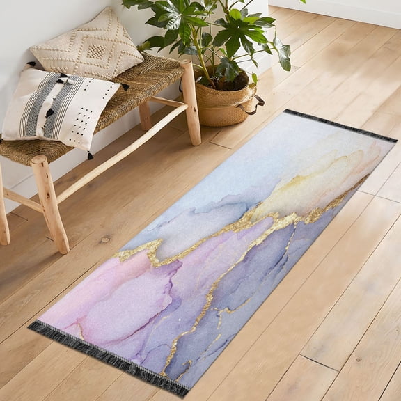 72x23.5 Runner Rug Non Slip Washable Unicorn Dream Fluid Art Soft Short Pile Bedroom Runner Carpet for Bedroom Hallway Entryway Kitchen Laundry