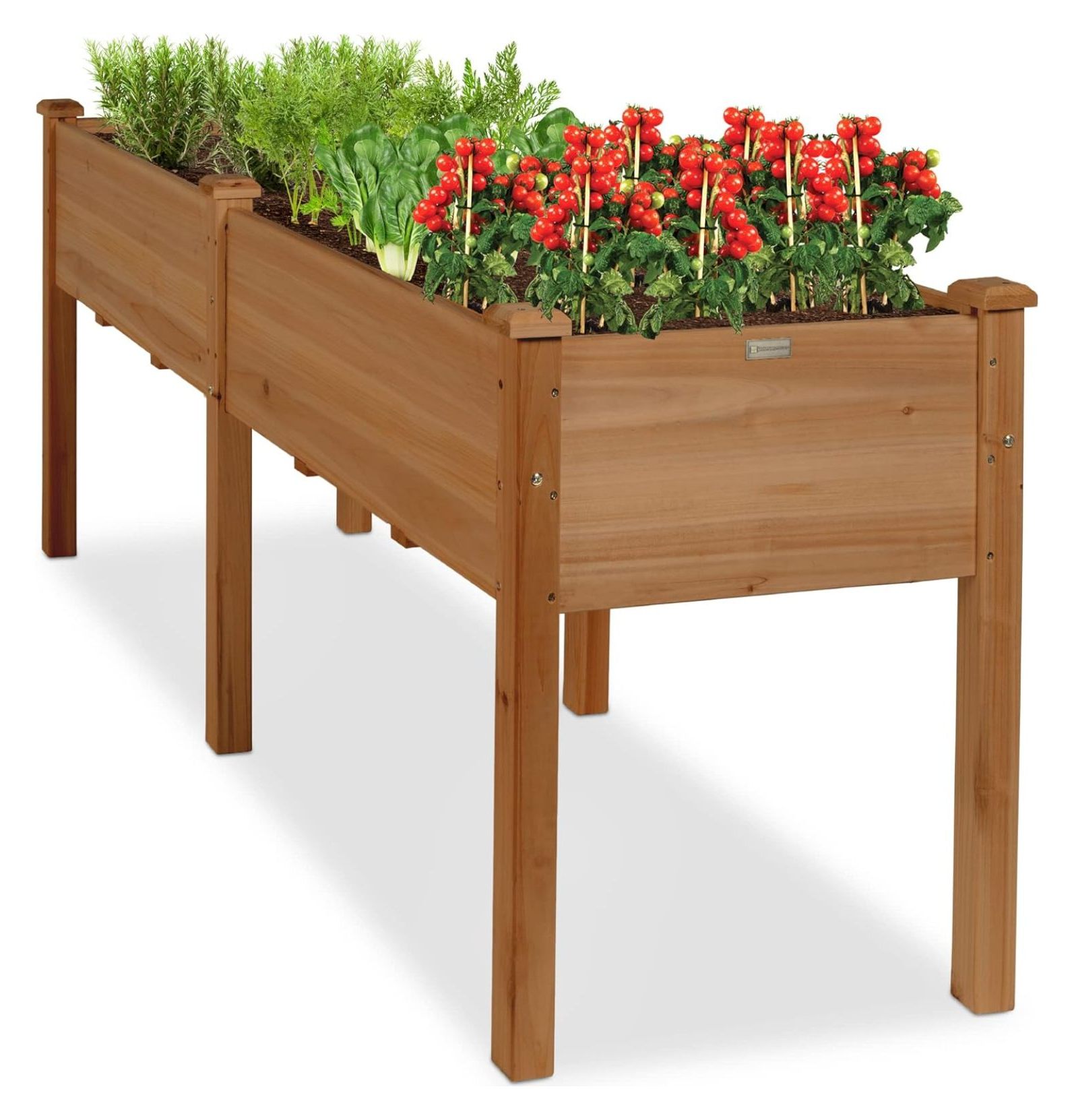 72x23x30in Raised Garden Bed, Elevated Wood Planter Box Stand for
