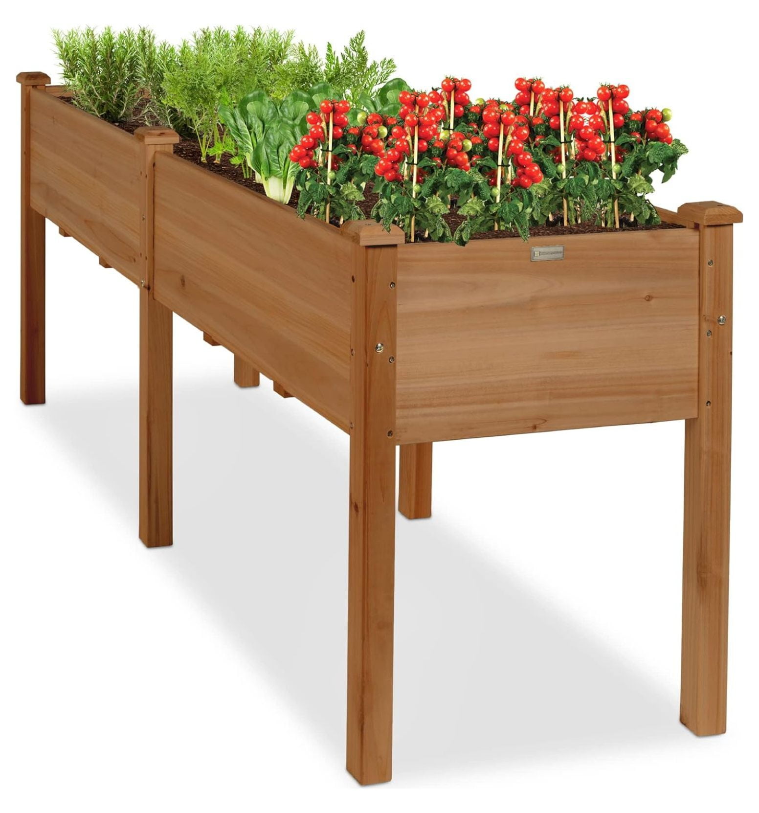 72x23x30in Raised Garden Bed, Elevated Wood Planter Box Stand for