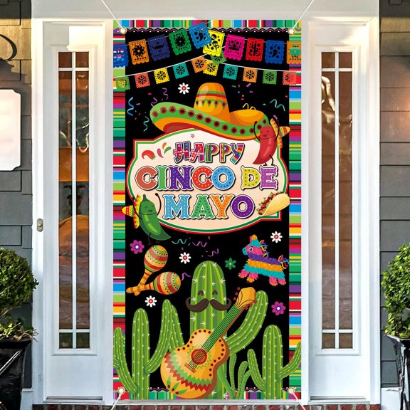 72x35 Inch Cinco De Mayo Banner, Cinco De Mayo Door Decorations, Cinco De Mayo Door Cover for Cinco De Mayo Party Decorations, 5 De Mayo Decorations for Cinco De Mayo Party