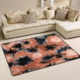 thumbnail image 1 of 72x48in Area Rug Machine Washable Floor Mats Skid-Resistant Backing Carpet for Home Kitchen Bedroom Coral and Black Tie-dye Pattern, 1 of 7