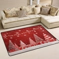 thumbnail image 1 of 72x48in Area Rug Machine Washable Floor Mats Skid-Resistant Backing Carpet for Home Kitchen Bedroom Red Christmas Tree and Lights, 1 of 7
