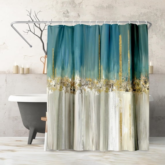 72x72 Abstract Shower Curtain - 100% Polyester Shower Curtain with 12 Hooks - Shower Curtains for Bathroom - Shower Curtain Art by PI Creative