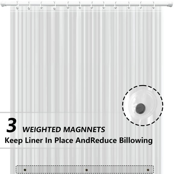 72x72 Bathroom Shower Curtain - Waterproof Clear Plastic Shower Curtain Premium PEVA Non-Toxic with 12 Pcs Grommets Clear 8G Heavy Duty Bathroom Accessories
