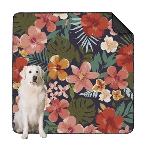 72x72 Inch Dog Whelping Pads Washable, Reusable Absorbent Mat for Newborn Puppies, Leak-Proof & Durable with Pretty Flower Pattern Design