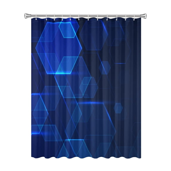 72x72 Inch Fabric Shower Curtain Waterproof Polyester, Abstract Geometric Print