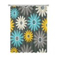 thumbnail image 1 of 72x72 Inch Fabric Shower Curtain Waterproof Polyester, Daisy Floral Print, 1 of 6