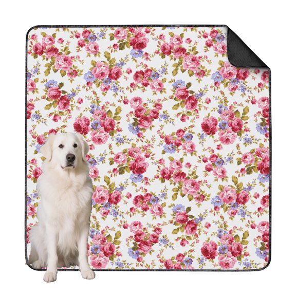 72x72 Inch Heavy Duty Washable Puppy Pads, Reusable Super Absorbent Dog Wee Pads with Floral Print, Multi-Layer Construction for Reliable Performance