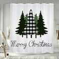 thumbnail image 1 of 72x72 Inch Merry Christmas Fabric Shower Curtains, Winter Xmas Tree Stall Polyester Bath Curtain Farmhouse Holiday Washable Shower Curtain for Kids Bathroom Decor Waterproof with Hooks, 1 of 6