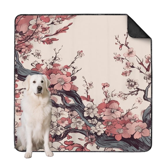 72x72 Inch Pet House Training Pads, Washable Dog Pee Pads with High Absorbency, Reusable Mat with Flower Pattern for Puppy Accidents & Senior Dogs