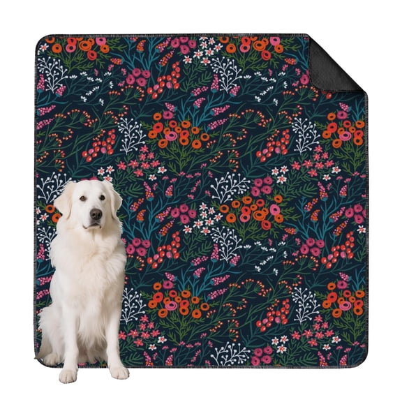 72x72 Inch Premium Washable Puppy Pads, Reusable Highly Absorbent Dog Wee Pads with Floral Pattern, Quick Dry Surface for Comfortable Pet Use
