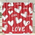 thumbnail image 1 of 72x72 Inch Valentines Day Red Shower Curtain Love Hearts Valentine''s Day Bath Curtain Sets Waterproof Valentines Fabric Shower Curtains for Bedroom Livingroom Bathroom Decor with Hooks, 1 of 6
