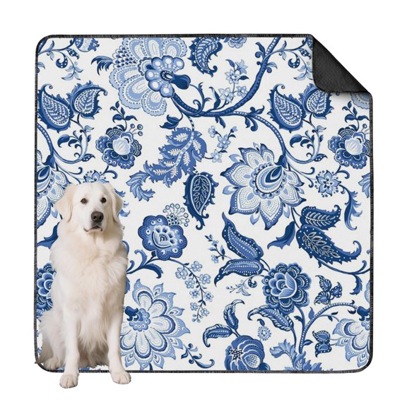 72x72 Inch Washable Pet Training Pads Reusable, Highly Absorbent Dog Wee Pads with Floral Design, Durable Mat for Cages, Crates & Indoor Protection