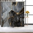 thumbnail image 1 of 72x72 Inches Black Gold Marble Shower Curtain Abstract Crack Granite Texture Modern Luxury Ink Painting Fabric Shower Curtains for Bathroom Decor Waterproof Polyester with Hooks, 1 of 6