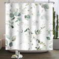 thumbnail image 1 of 72x72 Inches Eucalyptus Leaf Shower Curtain Abstract Green Watercolor Sage Vine Leaves Botanical Bath Curtain Plant Home Bathroom Decor Waterproof Polyester Fabric with Hooks, 1 of 6